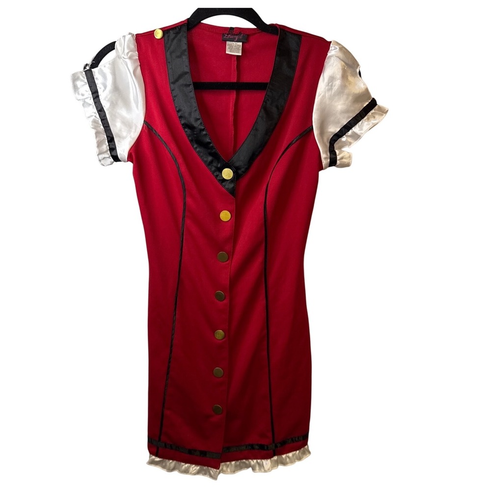SALE Dreamgirl Friendly Skies Flight Attendant Red White Costume Cosplay Sz Med